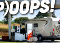 RV Driver Empties Waste Tank into Gas Station Diesel Supply